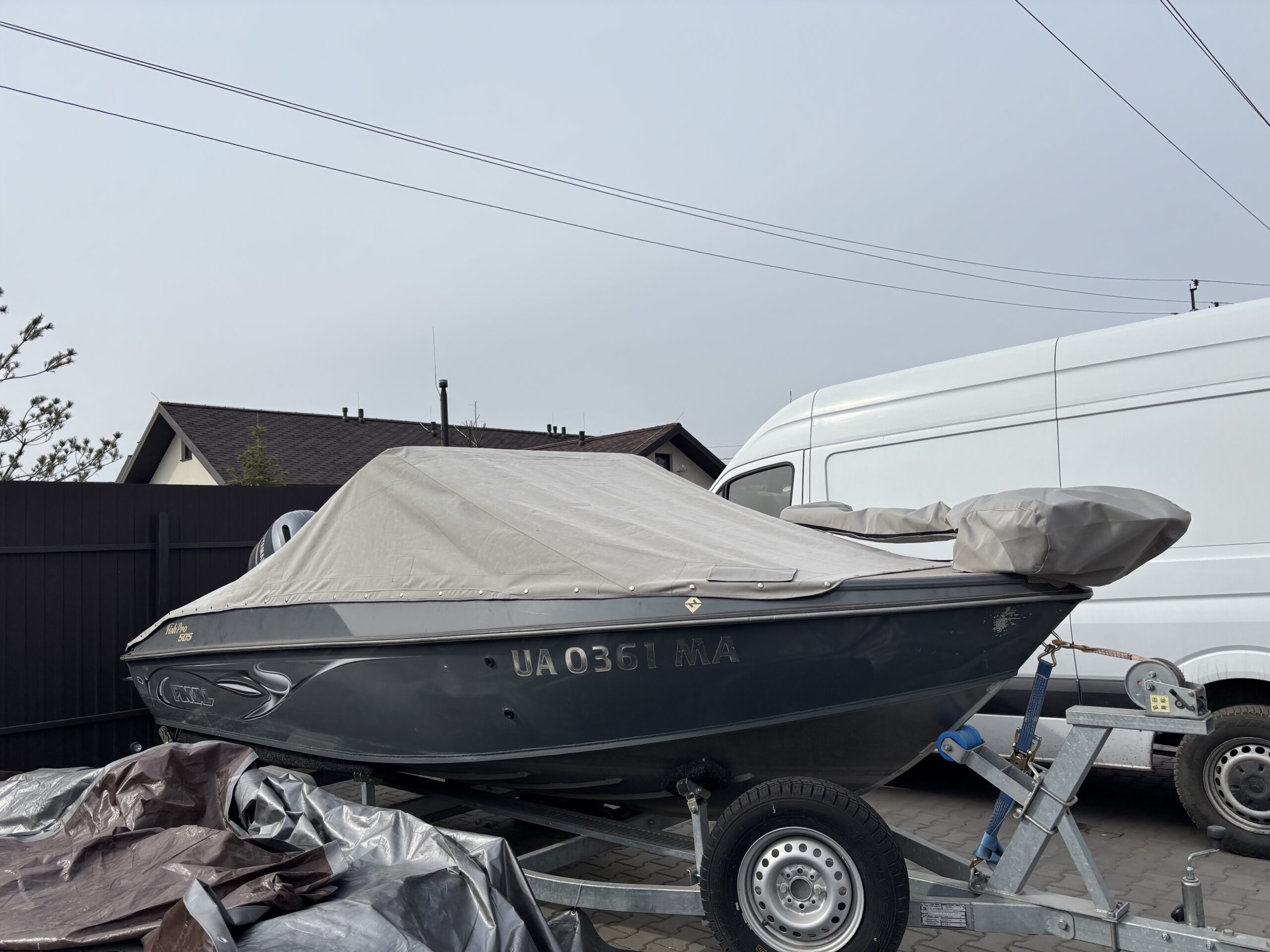 overland transport cover for motorboats